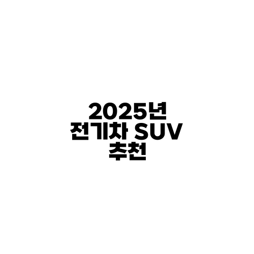 2025년 전기차 SUV 추천